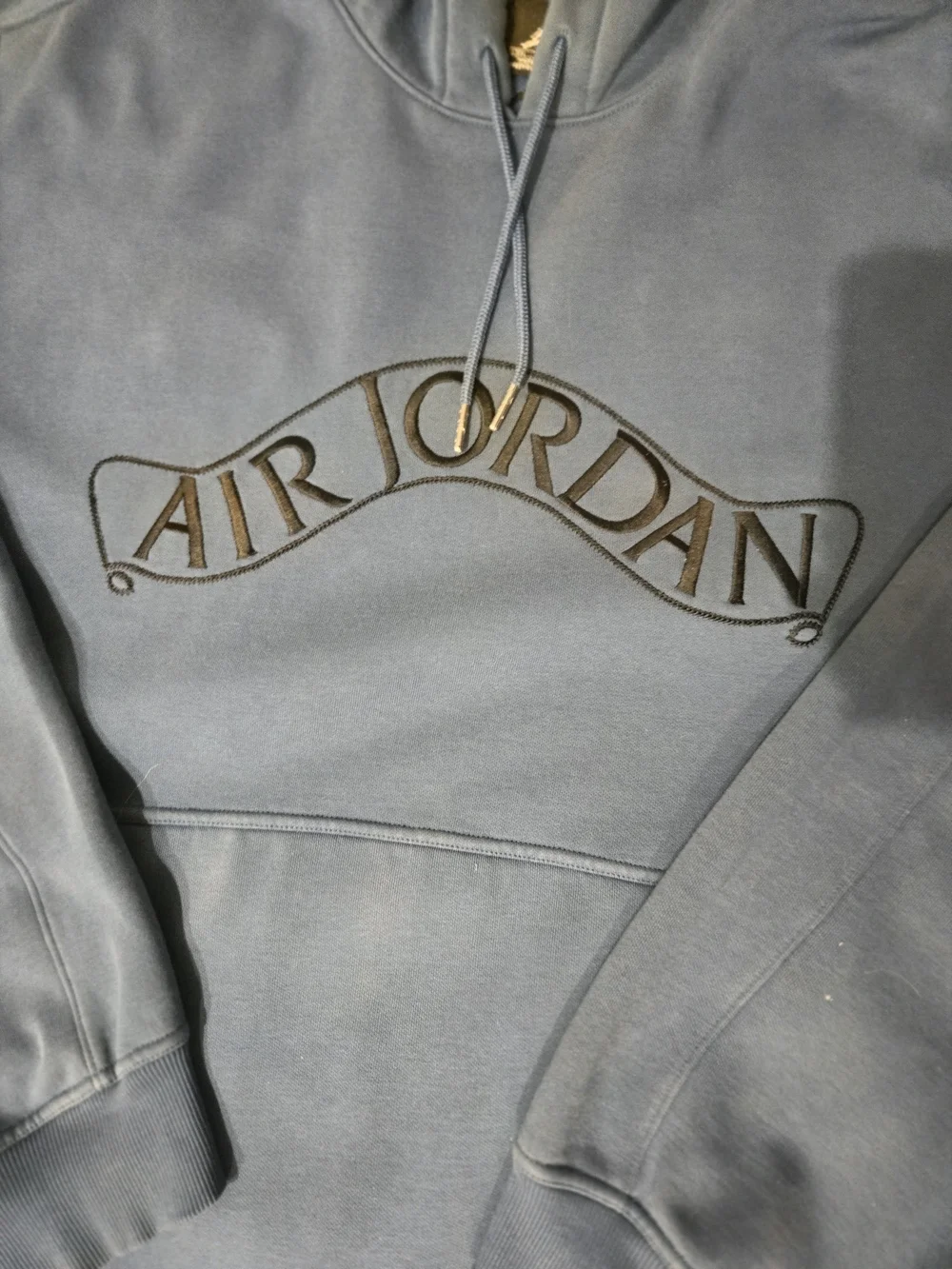 Vintage Y2K Air Jordan Embroidered Spell Out Hoodie Royal Blue Mens XXL Baggy